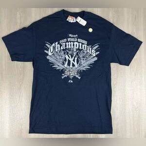 New York Yankees 2009 World Champions Majestic T Shirt Y2K Large NEW W/ TAGS